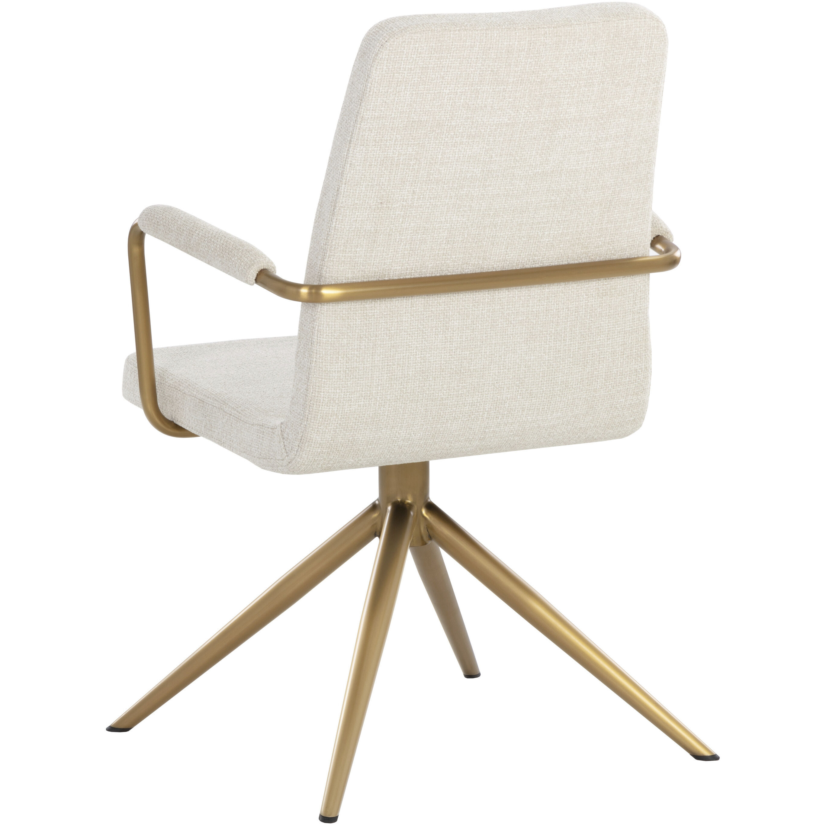 Hilda Chacha Cream Swivel Dining Armchair, Swivel